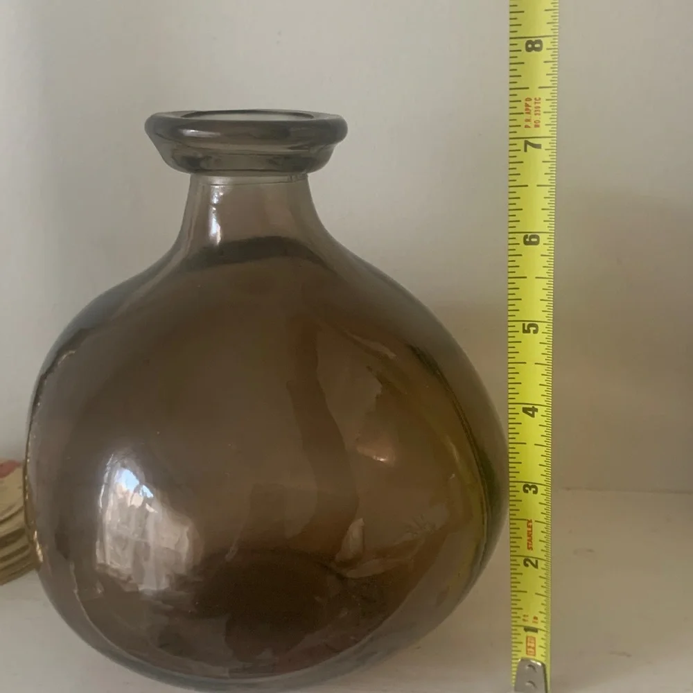 San Miguel bubble vase made from recycled glass potentially amber smoke vase‎